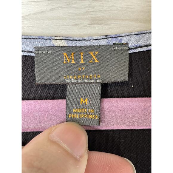 Mix by 41 Hawthorn Dress Womens Medium Black Purple Floral Wrap Sleeveless Lined - Picture 5 of 10